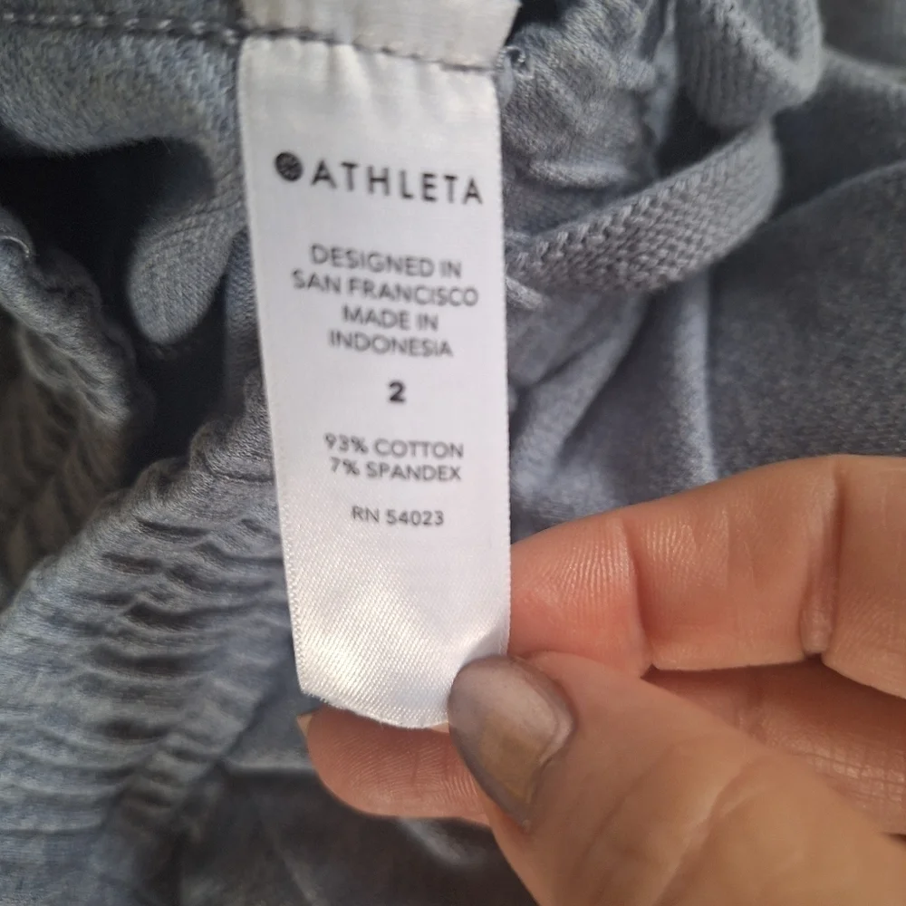 Athleta Womens Farallon Heathered Blue Wide Leg Crop Jogger Size 2 - Picture 6 of 9